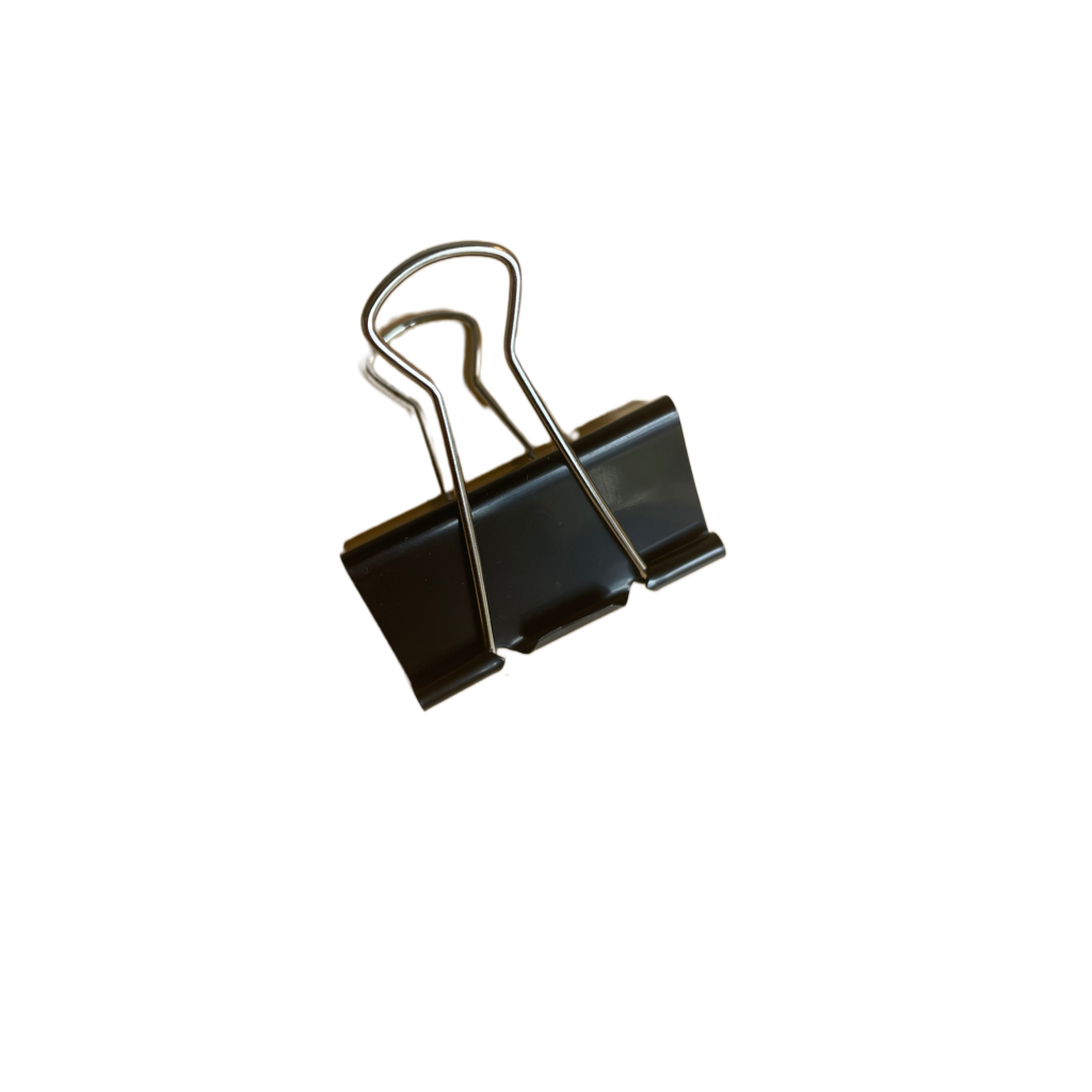 Bogclips i sort metal, 2 stk.