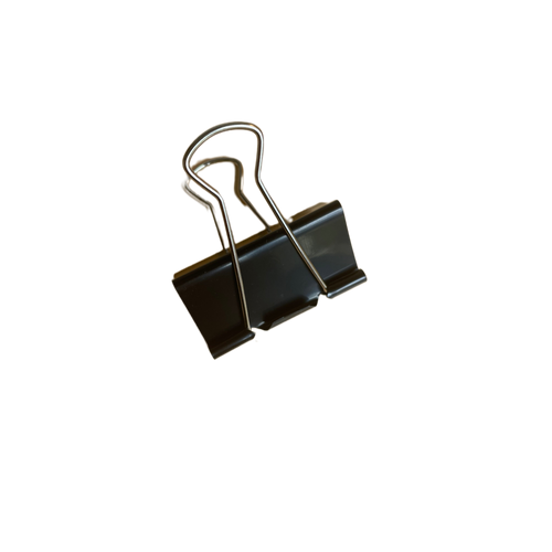 Bogclips i sort metal, 2 stk.