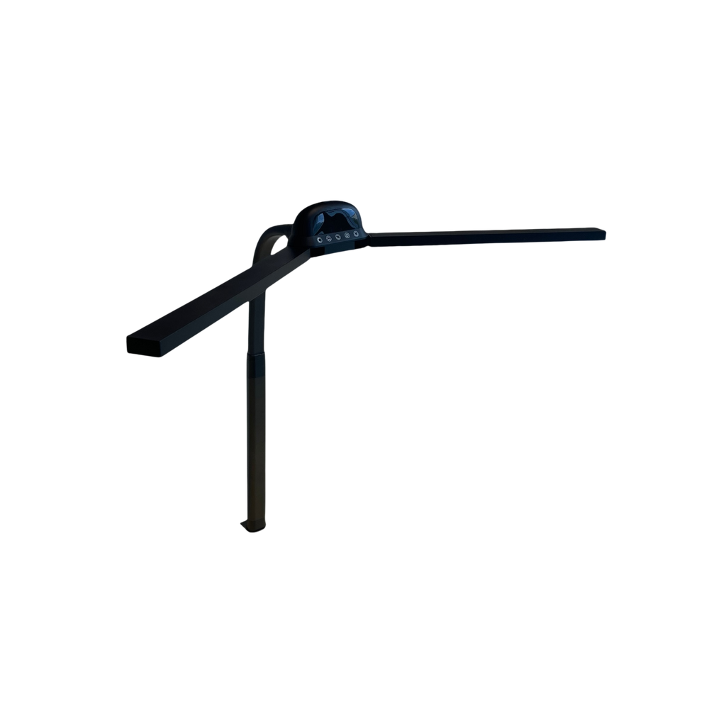 LED-skrivebordslampe med to arme og fjernbetjening – justerbar