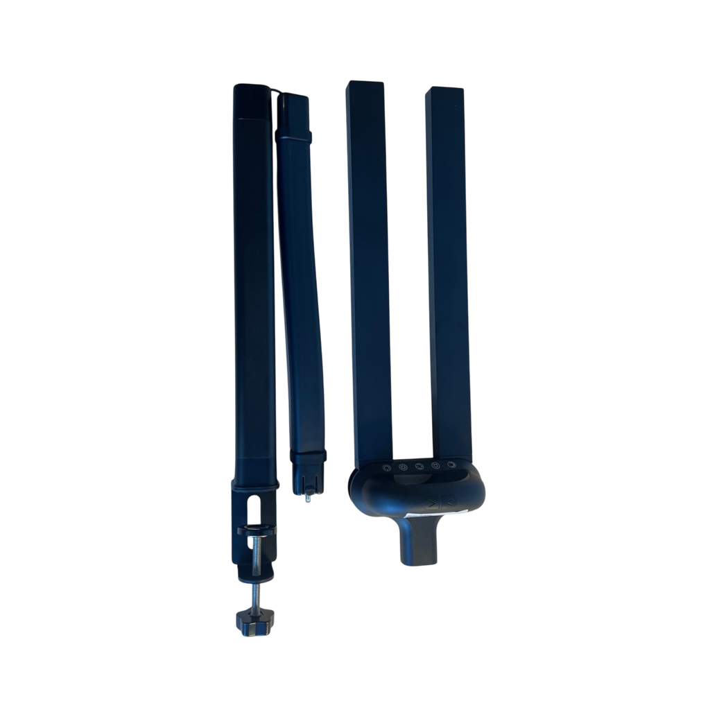 LED-skrivebordslampe med to arme og fjernbetjening – justerbar