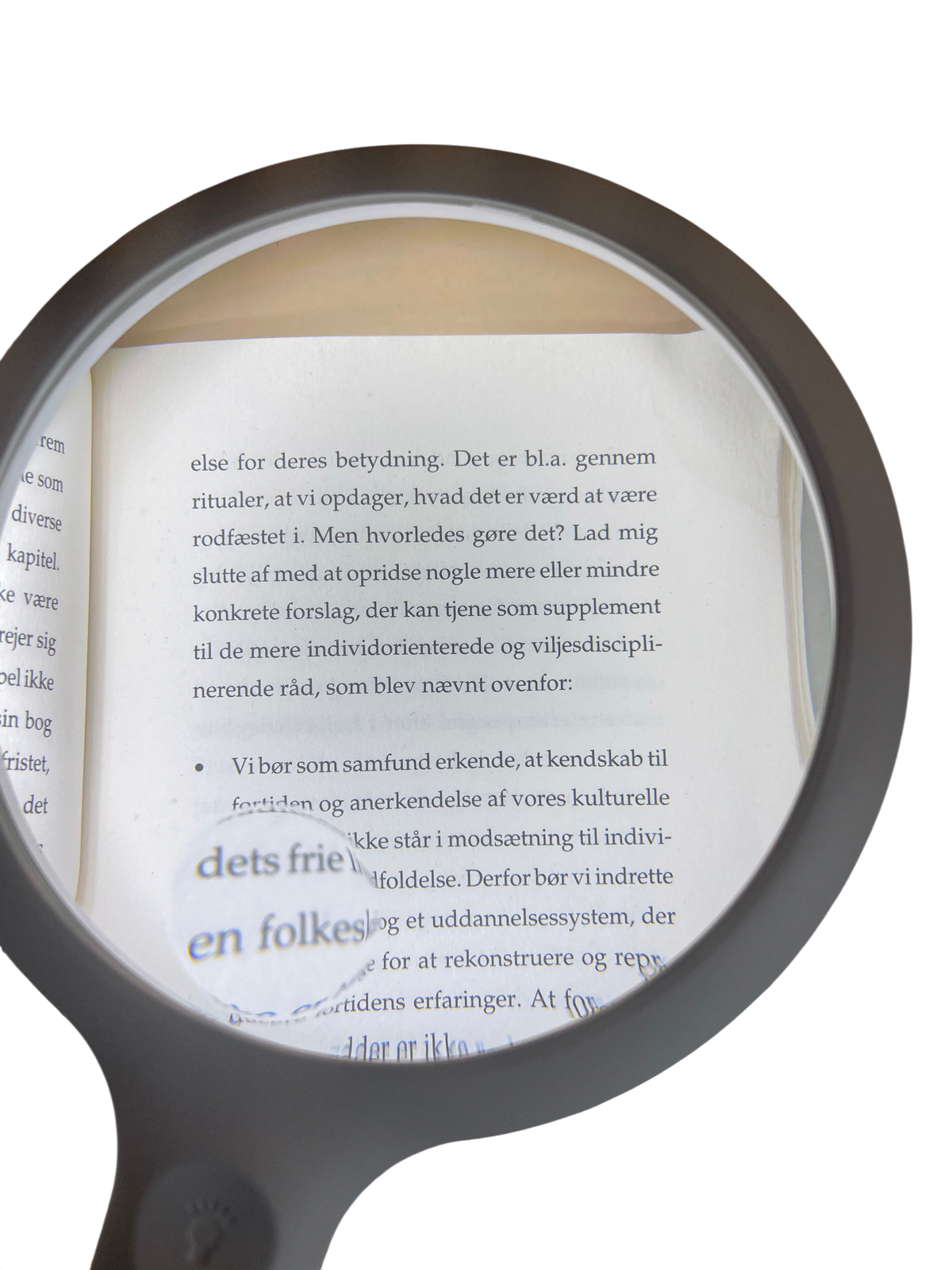 Genopladeligt forstørrelsesglas med LED-lys