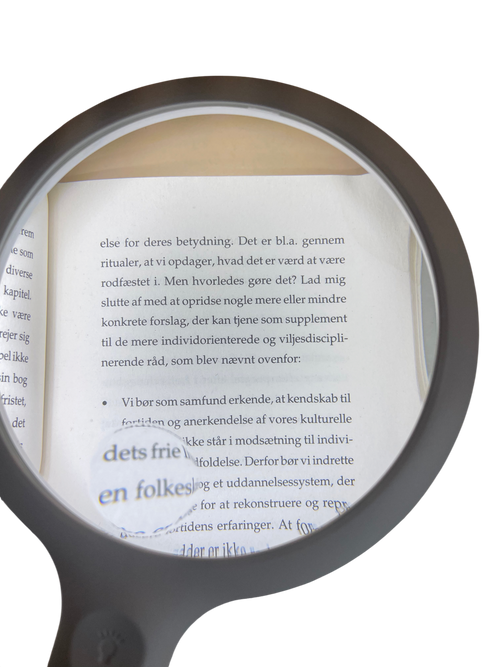 Genopladeligt forstørrelsesglas med LED-lys